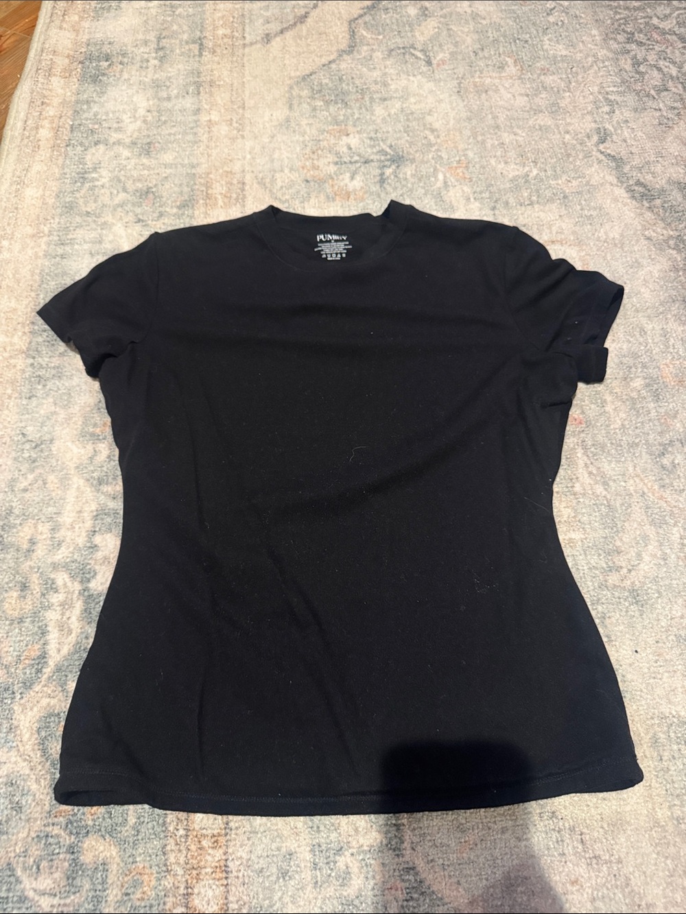 Classic Black Crewneck Short-Sleeve Tee - Women's
